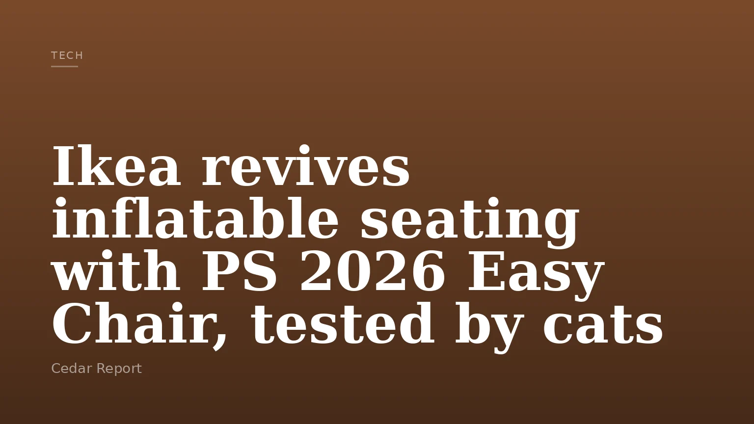 Ikea revives inflatable seating with PS 2026 Easy Chair, tested by cats