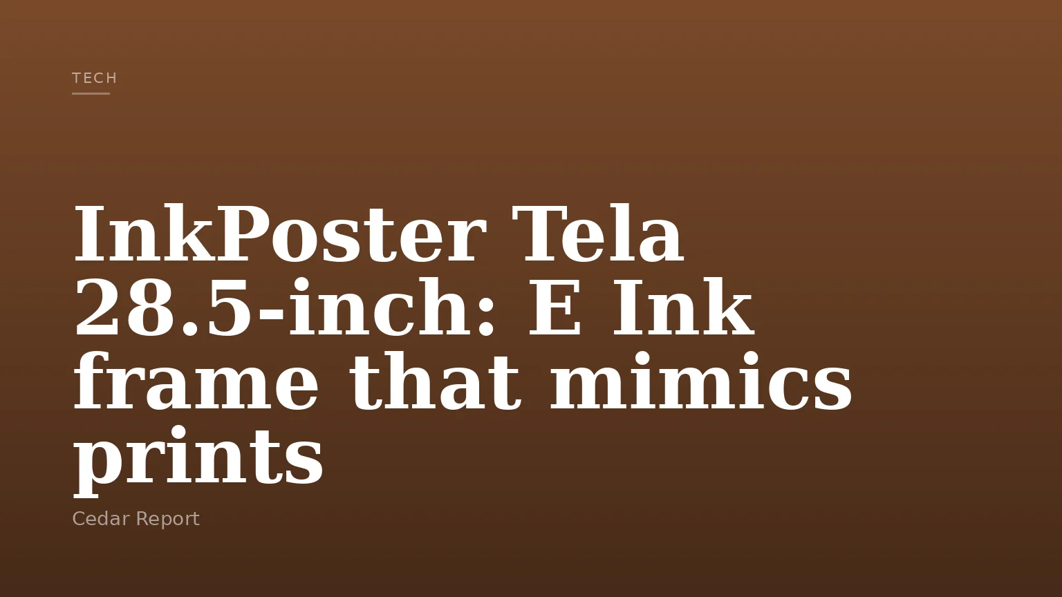 InkPoster Tela 28.5-inch: E Ink frame that mimics prints