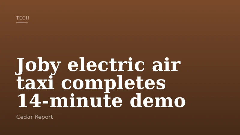 Joby electric air taxi completes 14-minute demo
