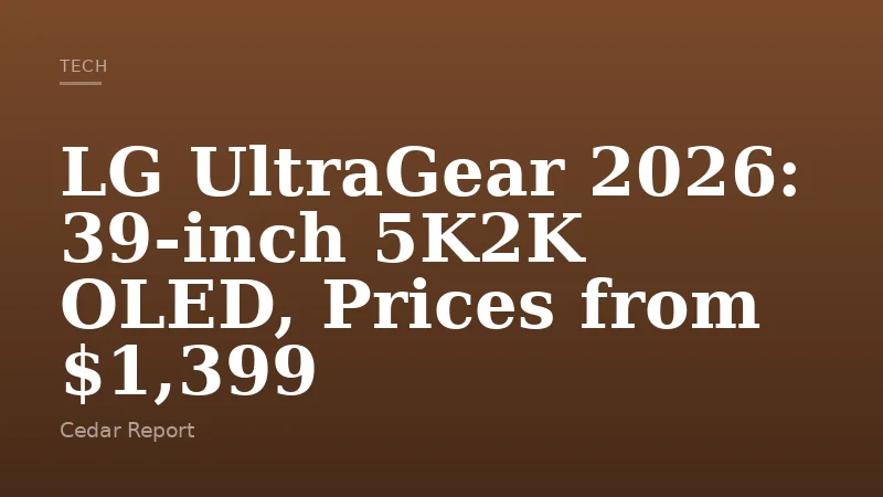 LG UltraGear 2026: 39-inch 5K2K OLED, Prices from $1,399