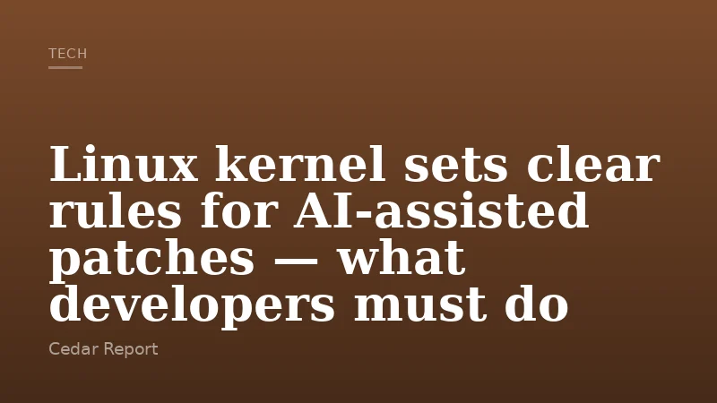 Linux kernel sets clear rules for AI-assisted patches — what developers must do