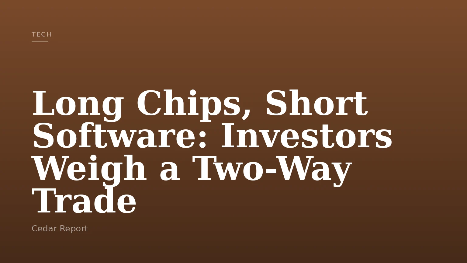 Long Chips, Short Software: Investors Weigh a Two-Way Trade