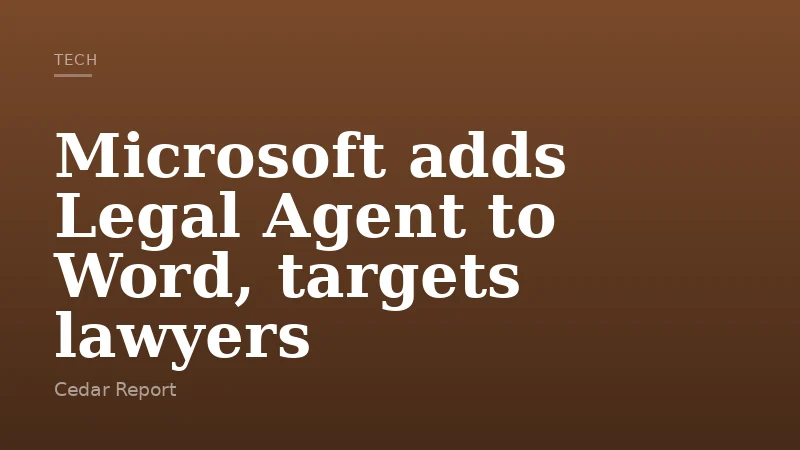 Microsoft adds Legal Agent to Word, targets lawyers