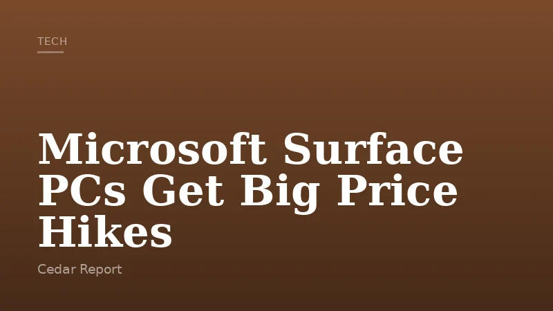 Microsoft Surface PCs Get Big Price Hikes