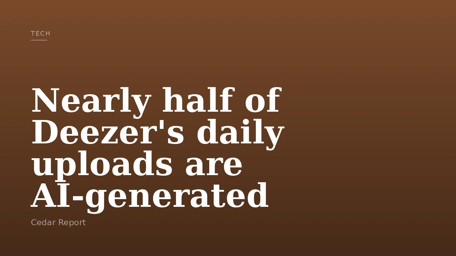 Nearly half of Deezer's daily uploads are AI‑generated