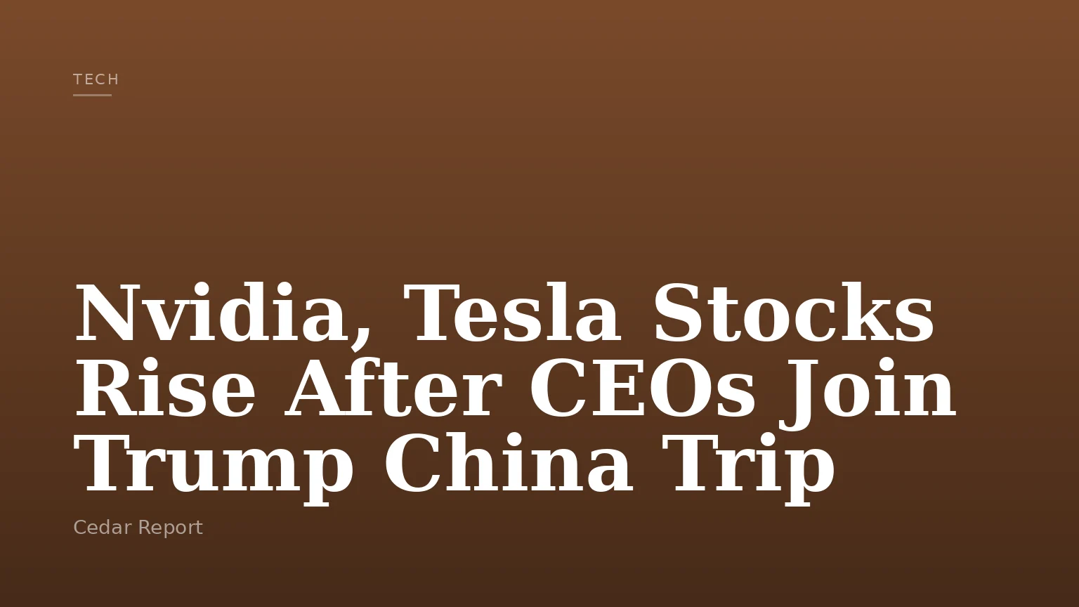 Nvidia, Tesla Stocks Rise After CEOs Join Trump China Trip