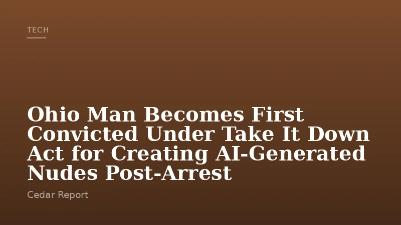 Ohio Man Becomes First Convicted Under Take It Down Act for Creating AI-Generated Nudes Post-Arrest
