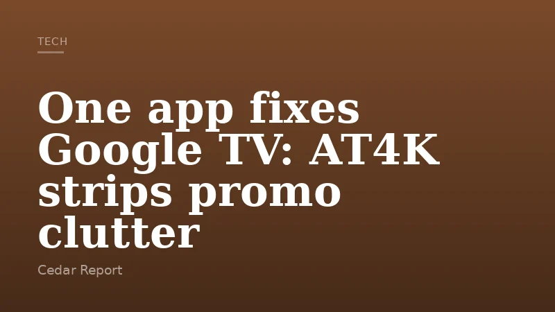 One app fixes Google TV: AT4K strips promo clutter