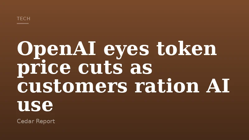 OpenAI eyes token price cuts as customers ration AI use