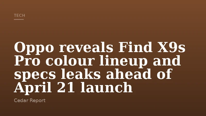 Oppo reveals Find X9s Pro colour lineup and specs leaks ahead of April 21 launch