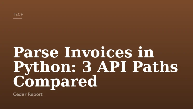 Parse Invoices in Python: 3 API Paths Compared