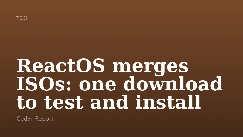 ReactOS merges ISOs: one download to test and install