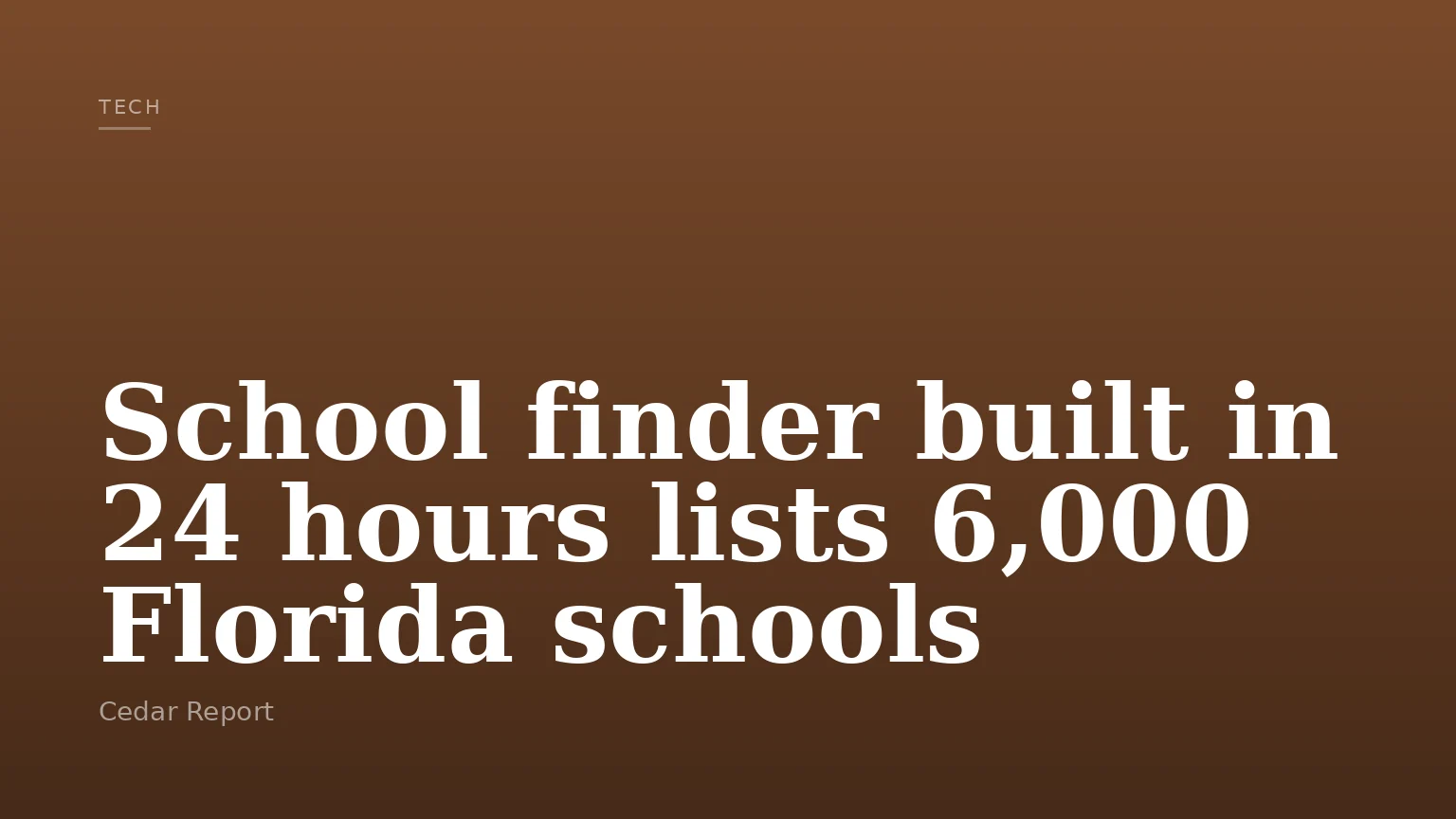 School finder built in 24 hours lists 6,000 Florida schools