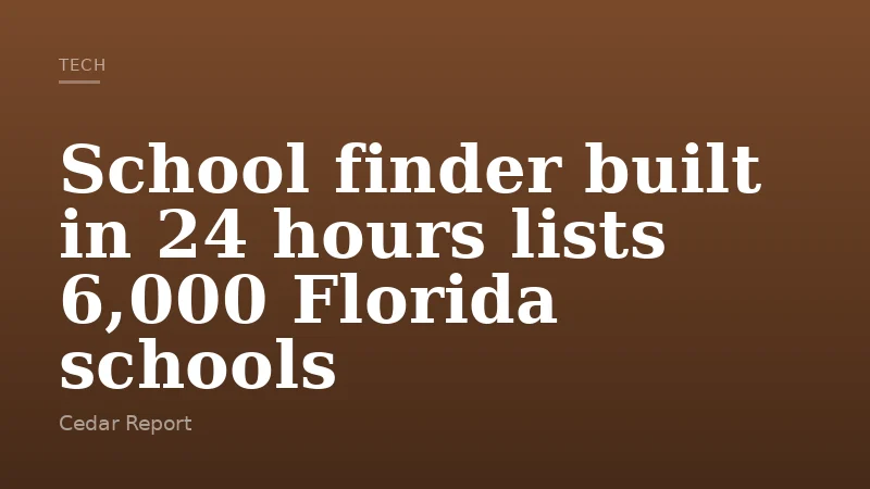 School finder built in 24 hours lists 6,000 Florida schools
