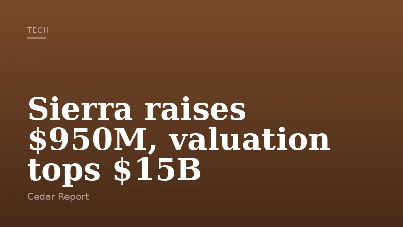 Sierra raises $950M, valuation tops $15B