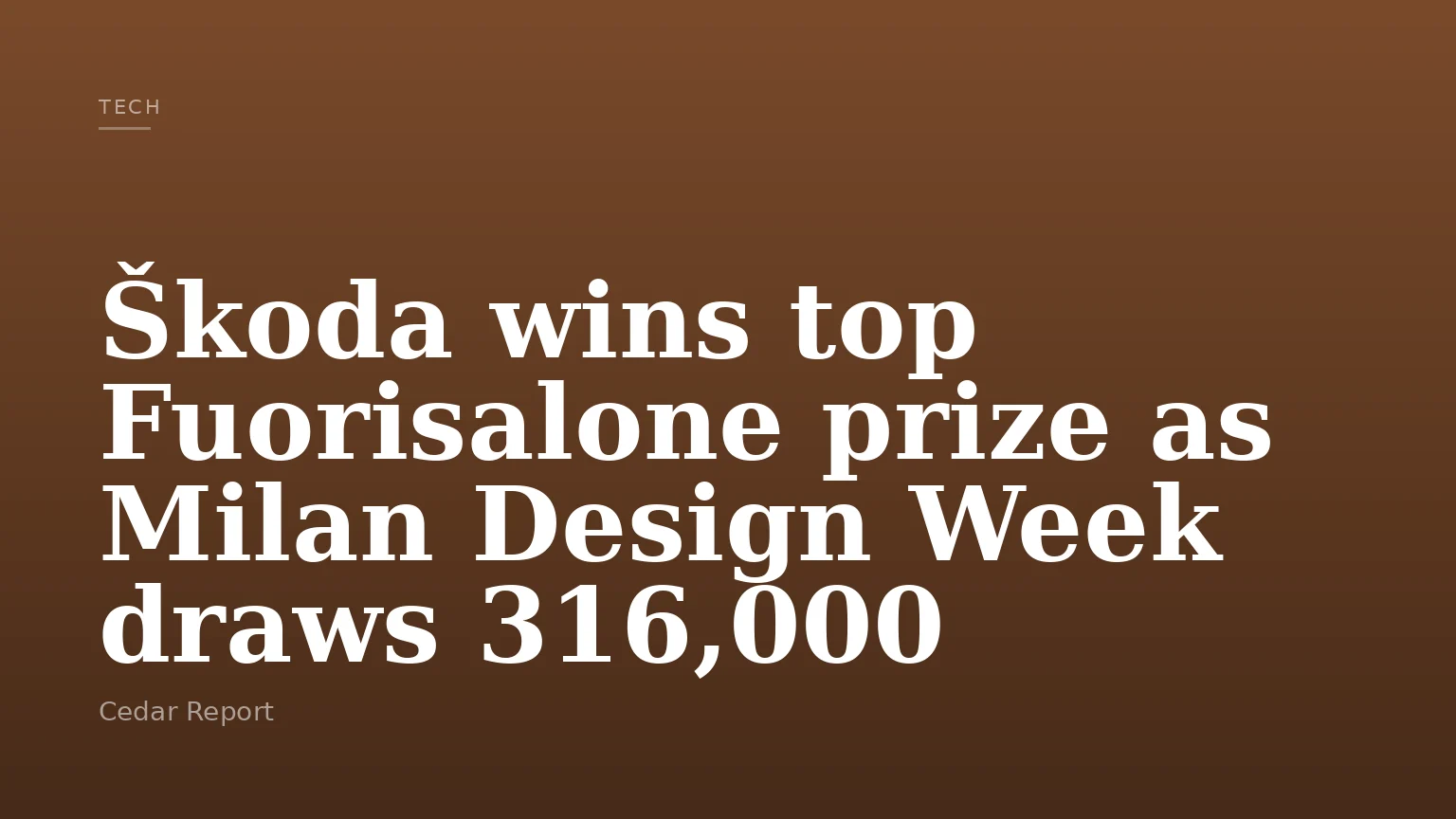 Škoda wins top Fuorisalone prize as Milan Design Week draws 316,000