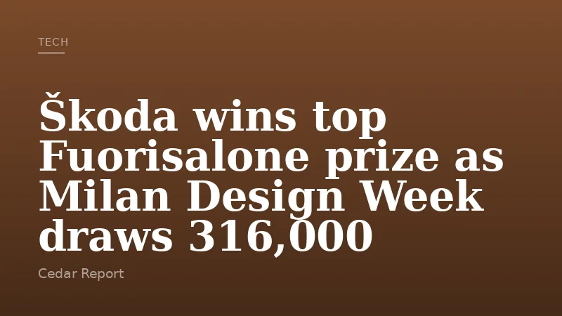 Škoda wins top Fuorisalone prize as Milan Design Week draws 316,000