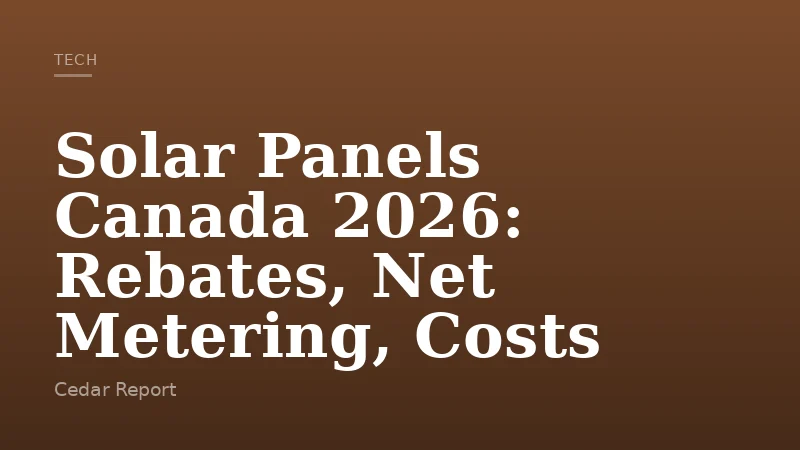 Solar Panels Canada 2026: Rebates, Net Metering, Costs