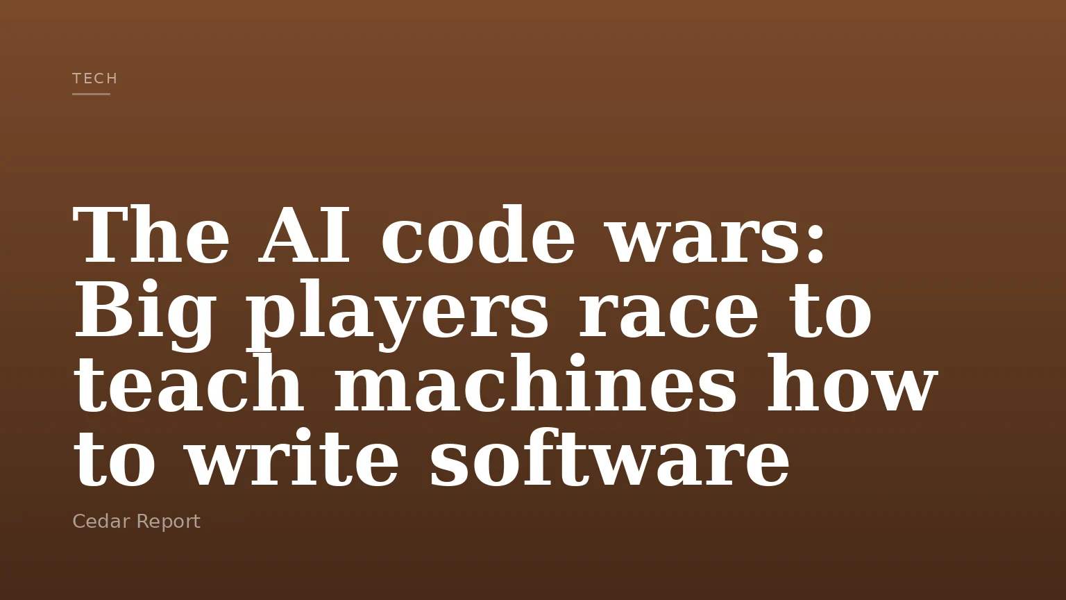 The AI code wars: Big players race to teach machines how to write software