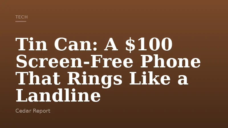 Tin Can: A $100 Screen-Free Phone That Rings Like a Landline