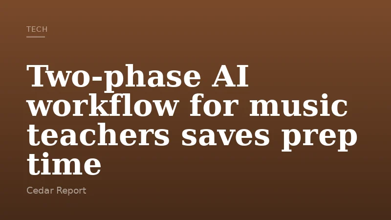 Two-phase AI workflow for music teachers saves prep time