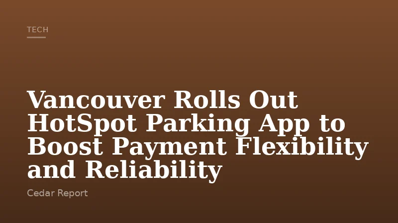 Vancouver Rolls Out HotSpot Parking App to Boost Payment Flexibility and Reliability