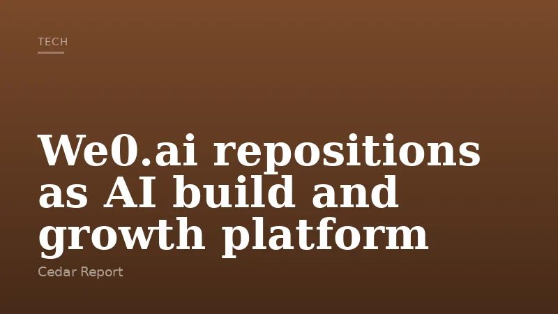 We0.ai repositions as AI build and growth platform