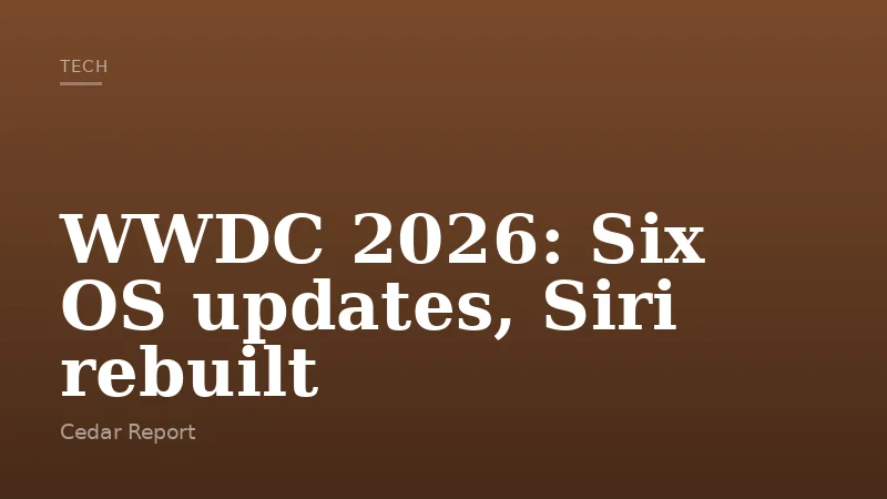 WWDC 2026: Six OS updates, Siri rebuilt