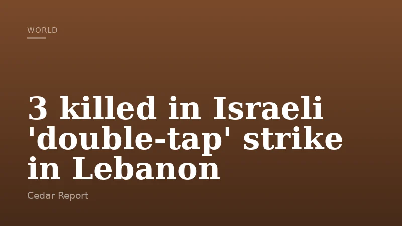 3 killed in Israeli 'double-tap' strike in Lebanon