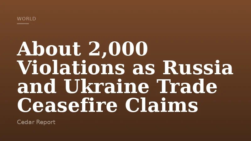 About 2,000 Violations as Russia and Ukraine Trade Ceasefire Claims