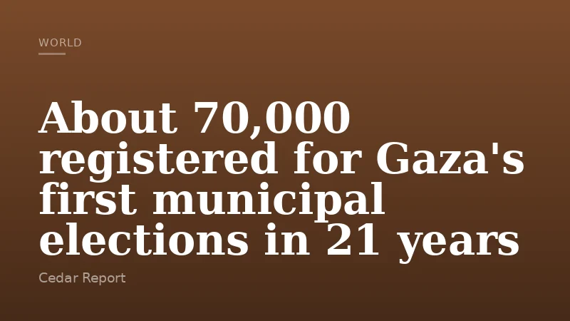 About 70,000 registered for Gaza's first municipal elections in 21 years