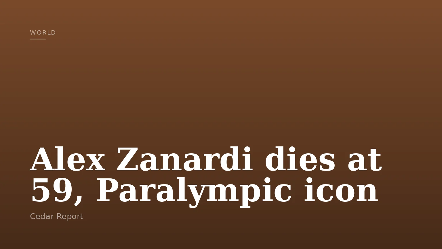Alex Zanardi dies at 59, Paralympic icon