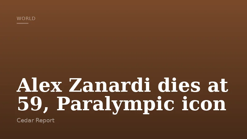 Alex Zanardi dies at 59, Paralympic icon