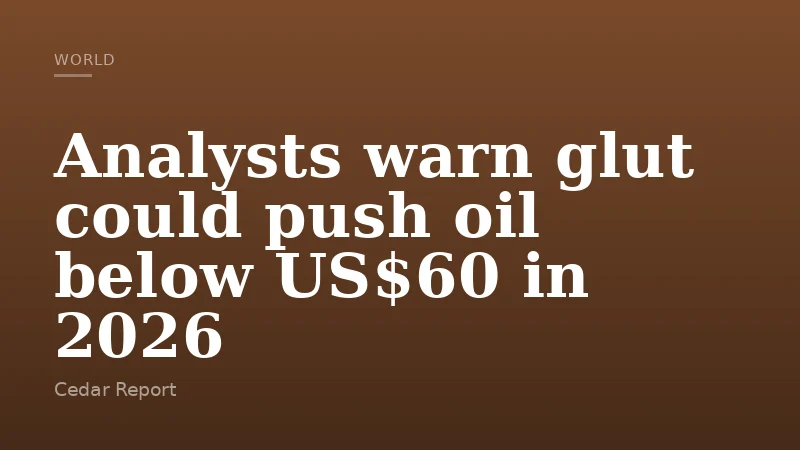Analysts warn glut could push oil below US$60 in 2026