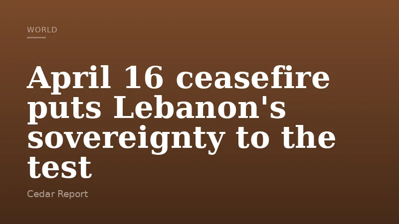 April 16 ceasefire puts Lebanon's sovereignty to the test