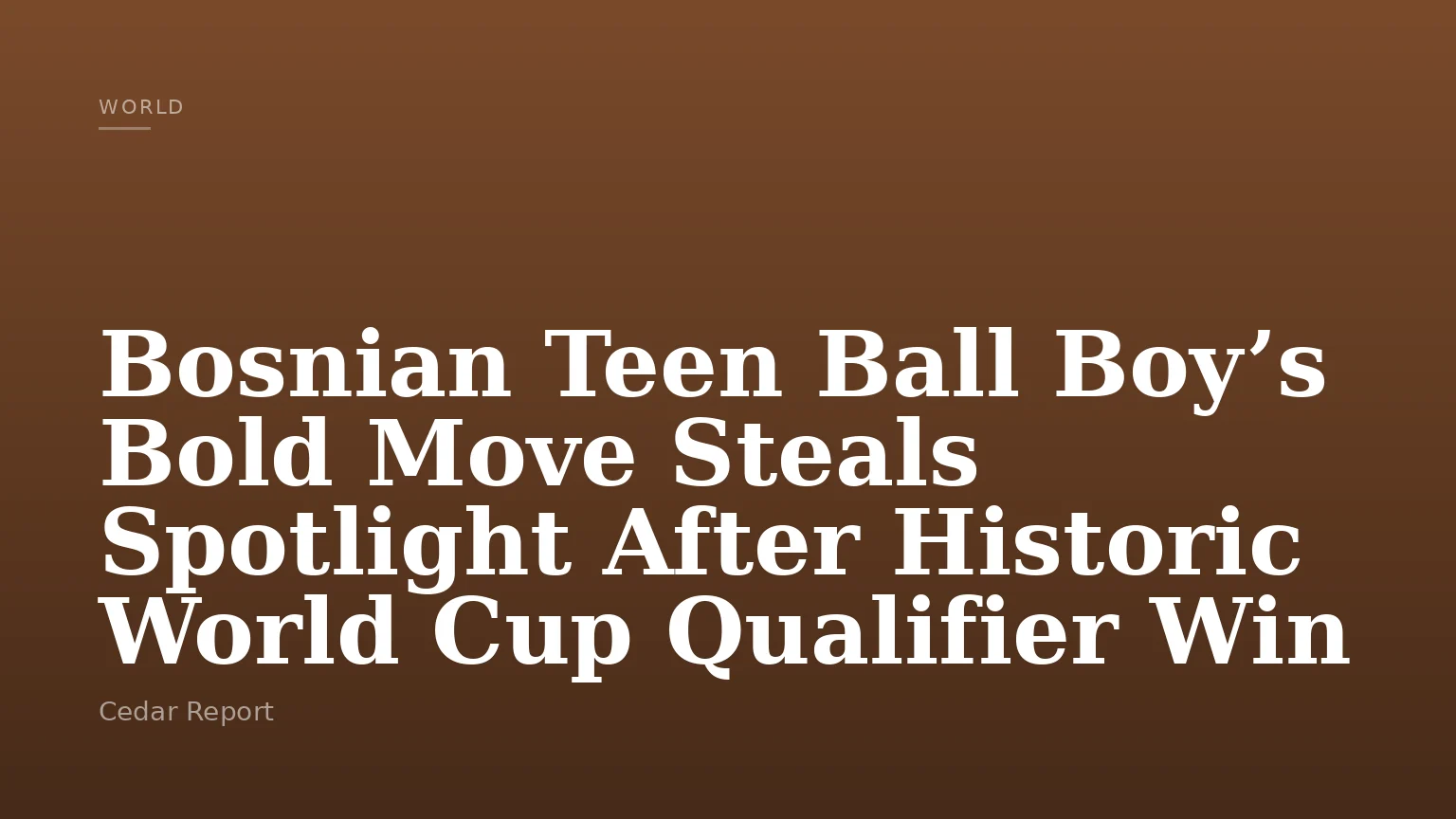 Bosnian Teen Ball Boy’s Bold Move Steals Spotlight After Historic World Cup Qualifier Win