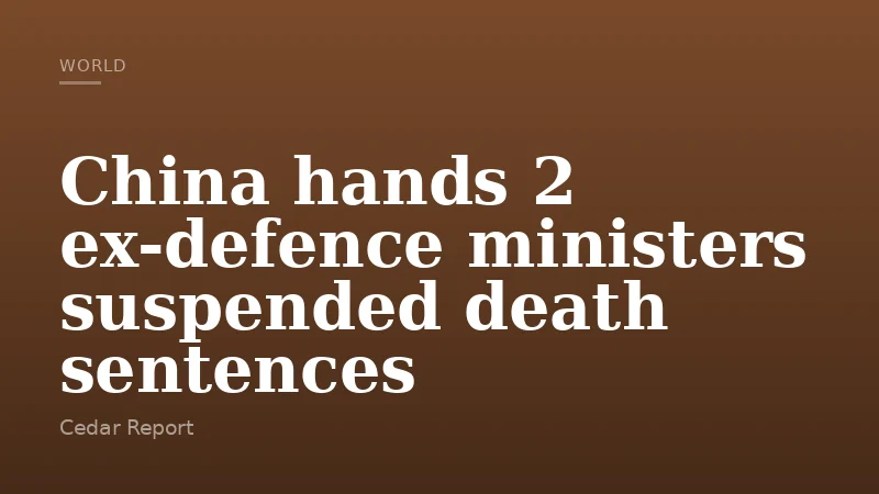 China hands 2 ex-defence ministers suspended death sentences