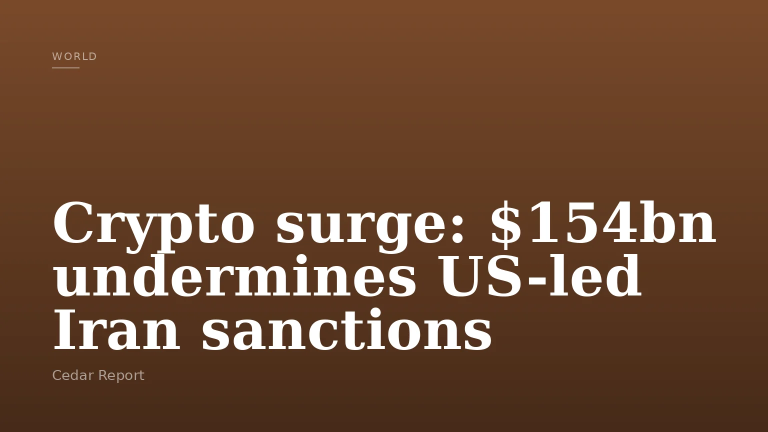 Crypto surge: $154bn undermines US-led Iran sanctions