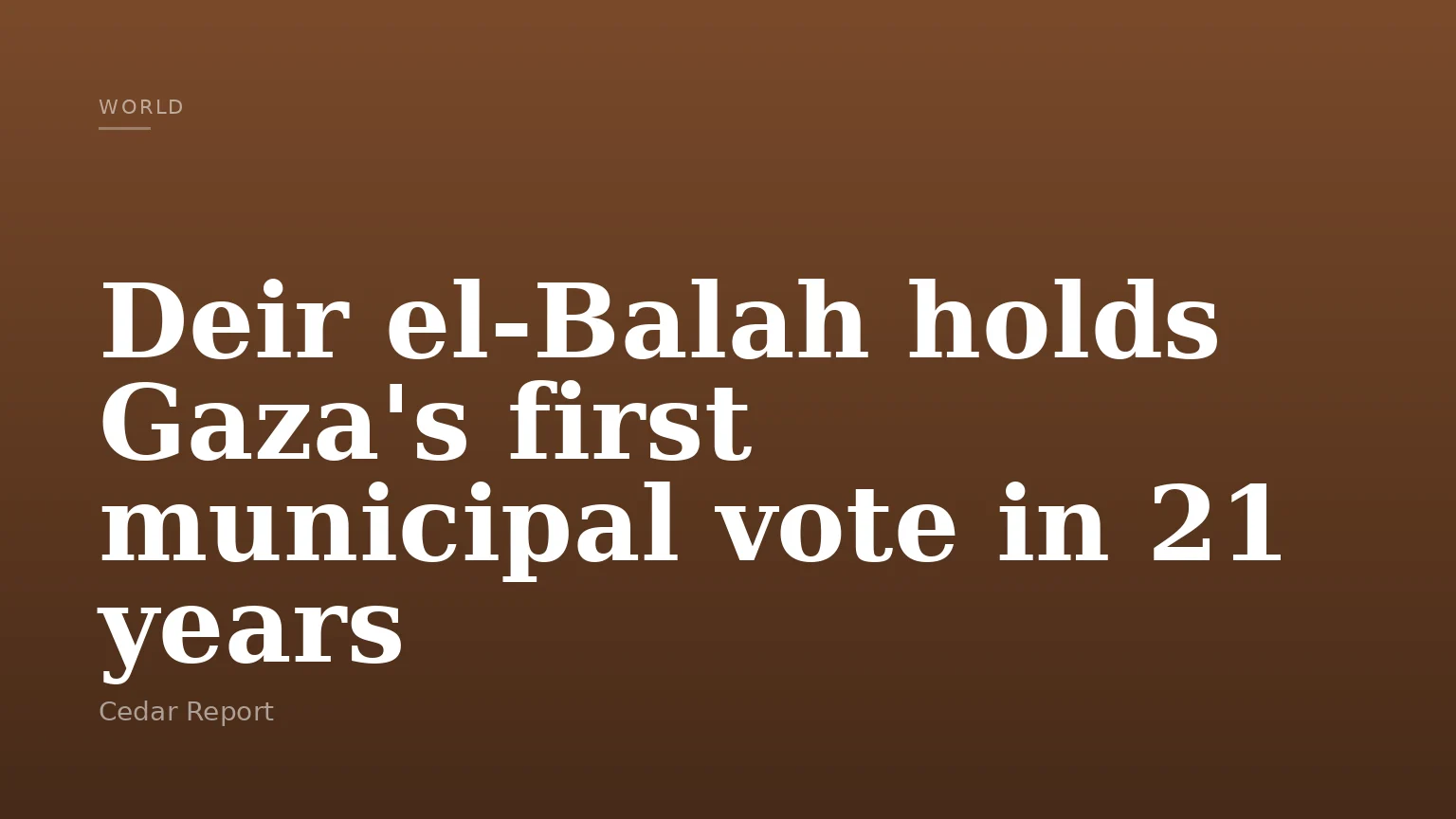 Deir el-Balah holds Gaza's first municipal vote in 21 years