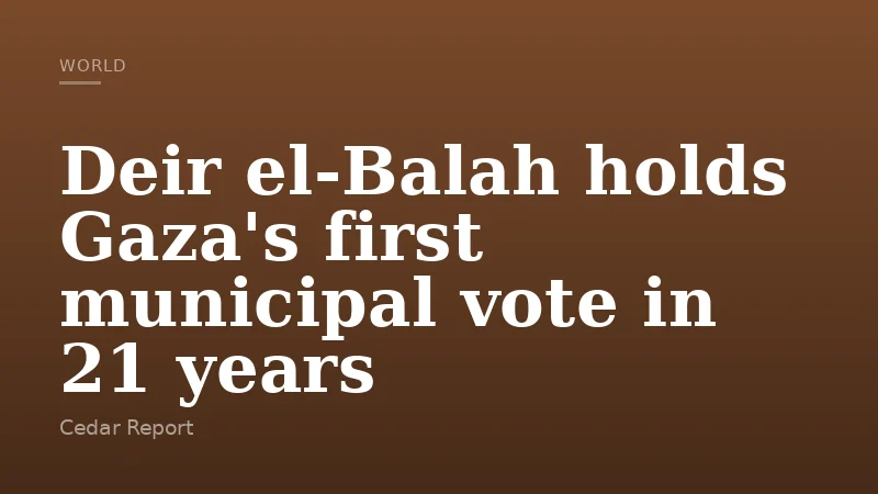 Deir el-Balah holds Gaza's first municipal vote in 21 years