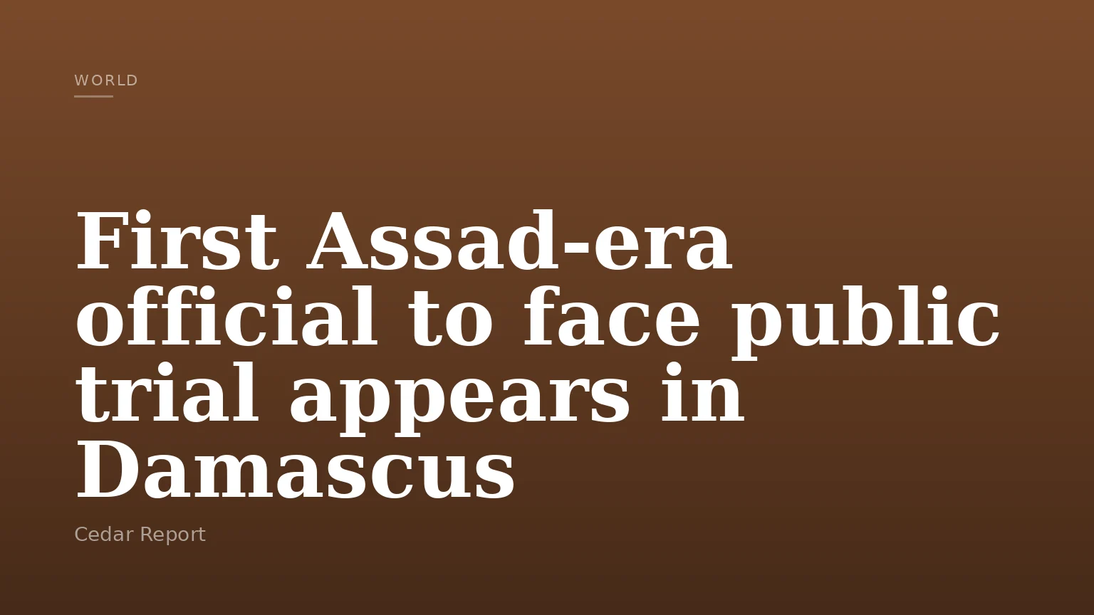 First Assad-era official to face public trial appears in Damascus
