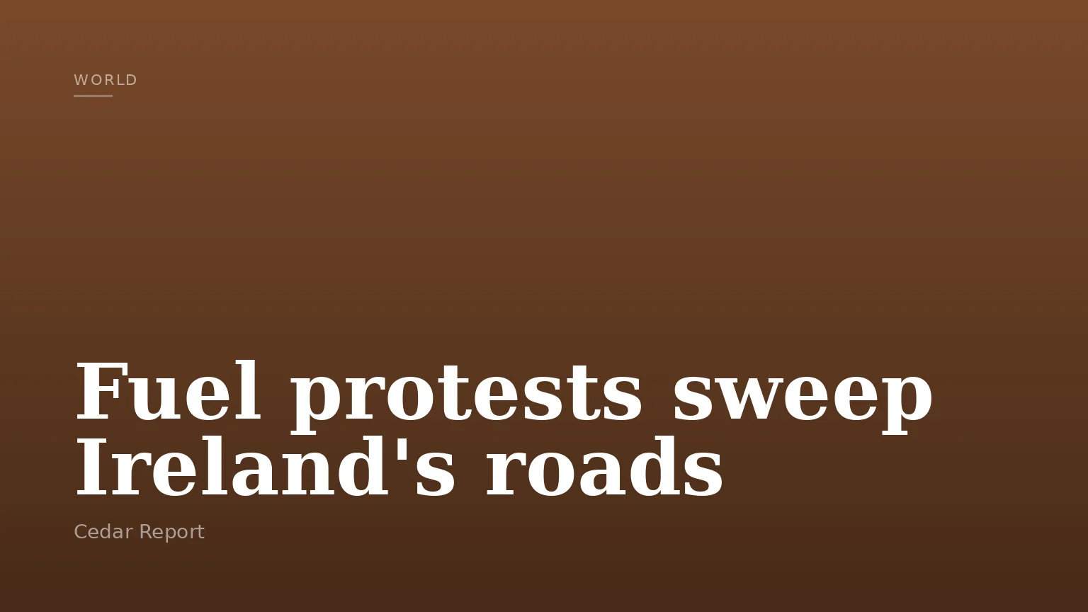 Fuel protests sweep Ireland's roads