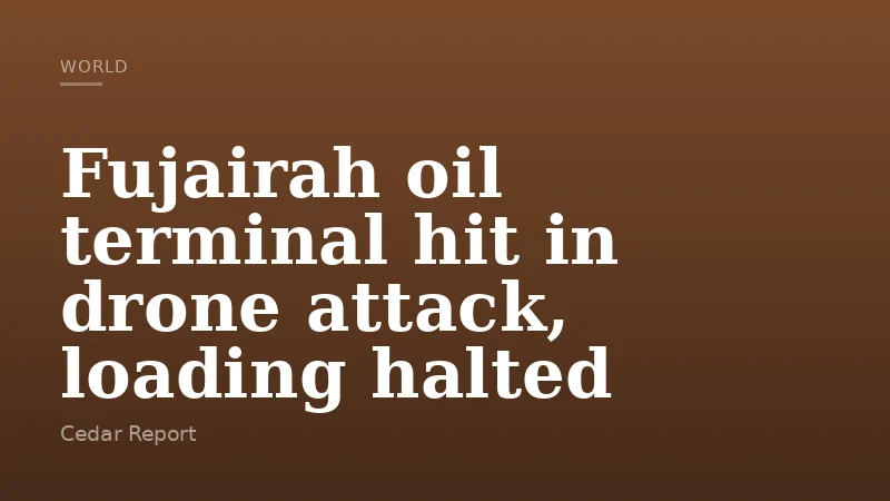 Fujairah oil terminal hit in drone attack, loading halted