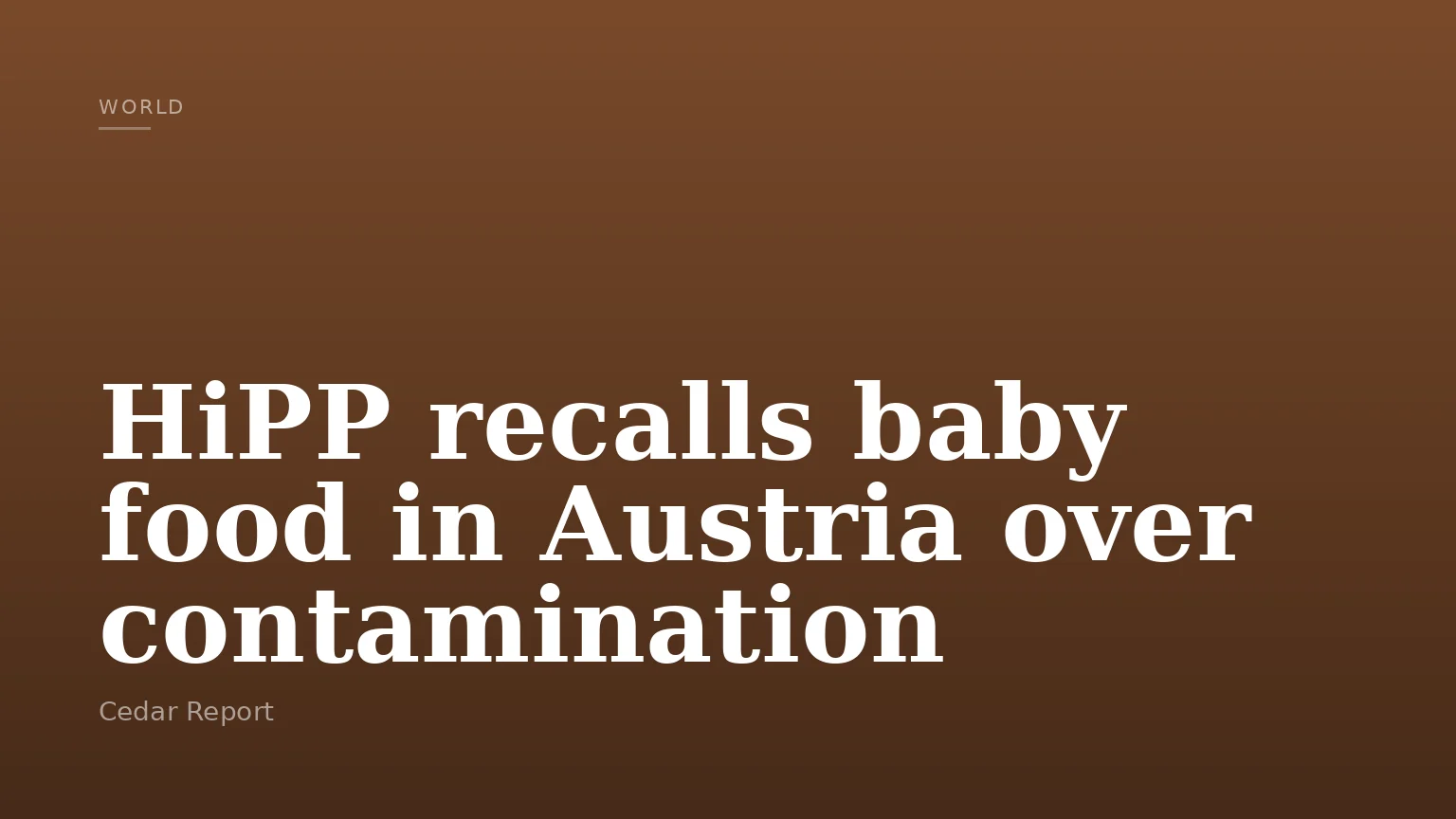 HiPP recalls baby food in Austria over contamination