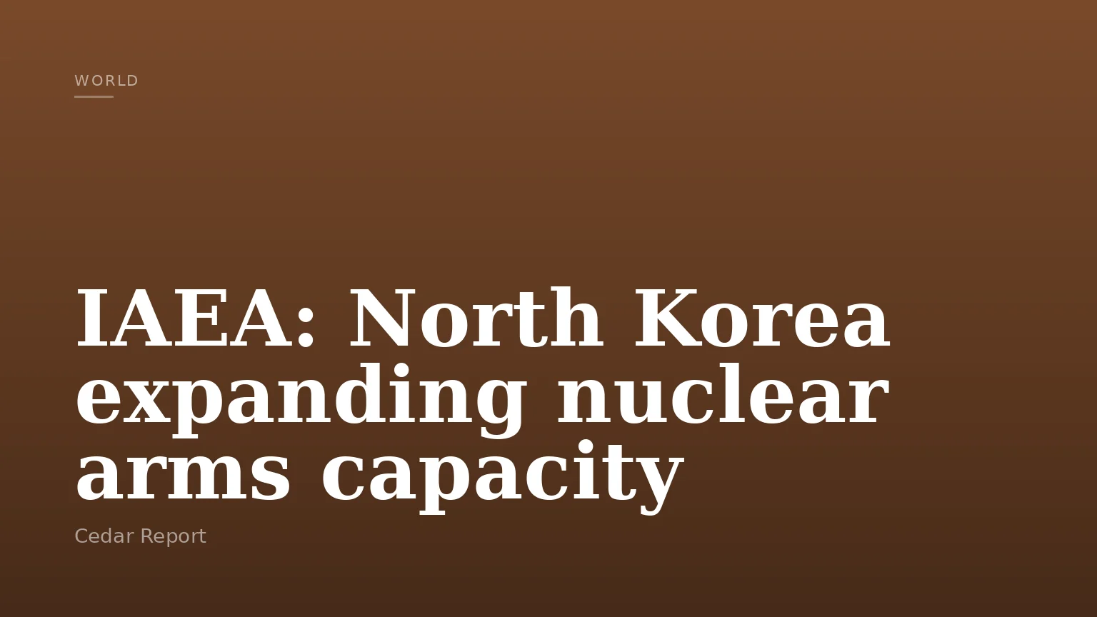 IAEA: North Korea expanding nuclear arms capacity