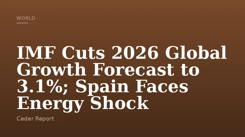 IMF Cuts 2026 Global Growth Forecast to 3.1%; Spain Faces Energy Shock