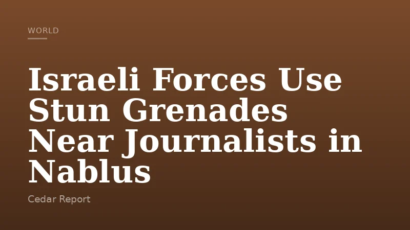 Israeli Forces Use Stun Grenades Near Journalists in Nablus