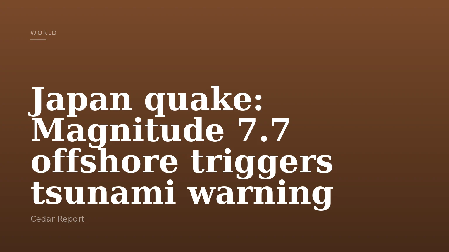 Japan quake: Magnitude 7.7 offshore triggers tsunami warning