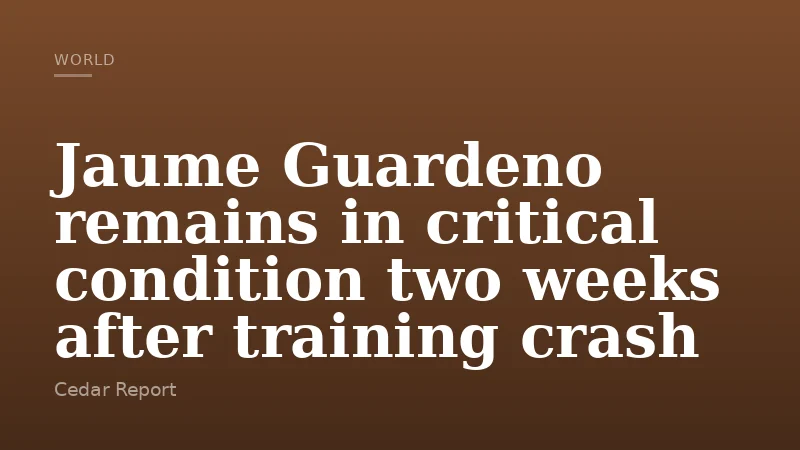 Jaume Guardeno remains in critical condition two weeks after training crash