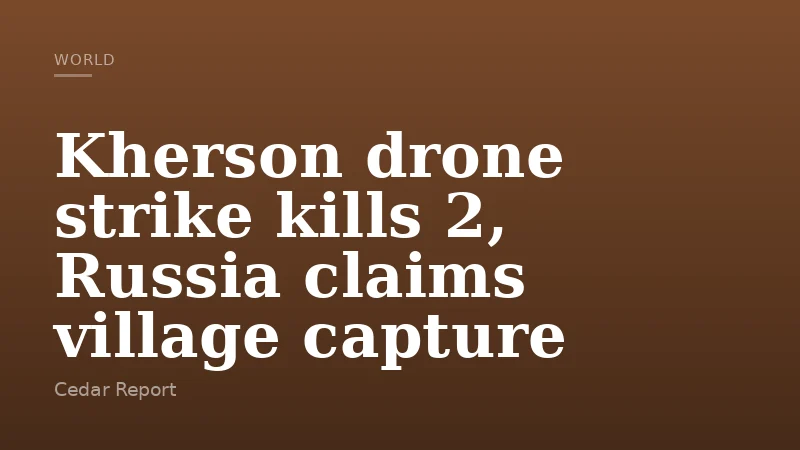 Kherson drone strike kills 2, Russia claims village capture
